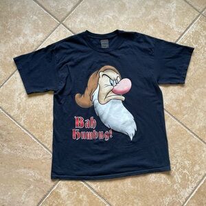 Vtg 90s Disney/ Gildan Bah Humbug Grumpy Snow White 7 Dwarfs Christmas T-Shirt